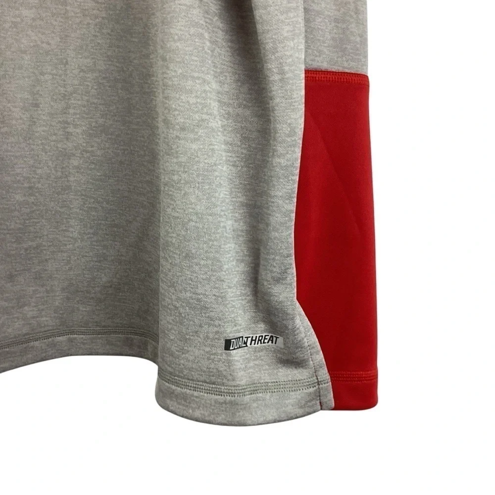 Adidas Basketball 1/4 Zip Pullover Size M Gray Red